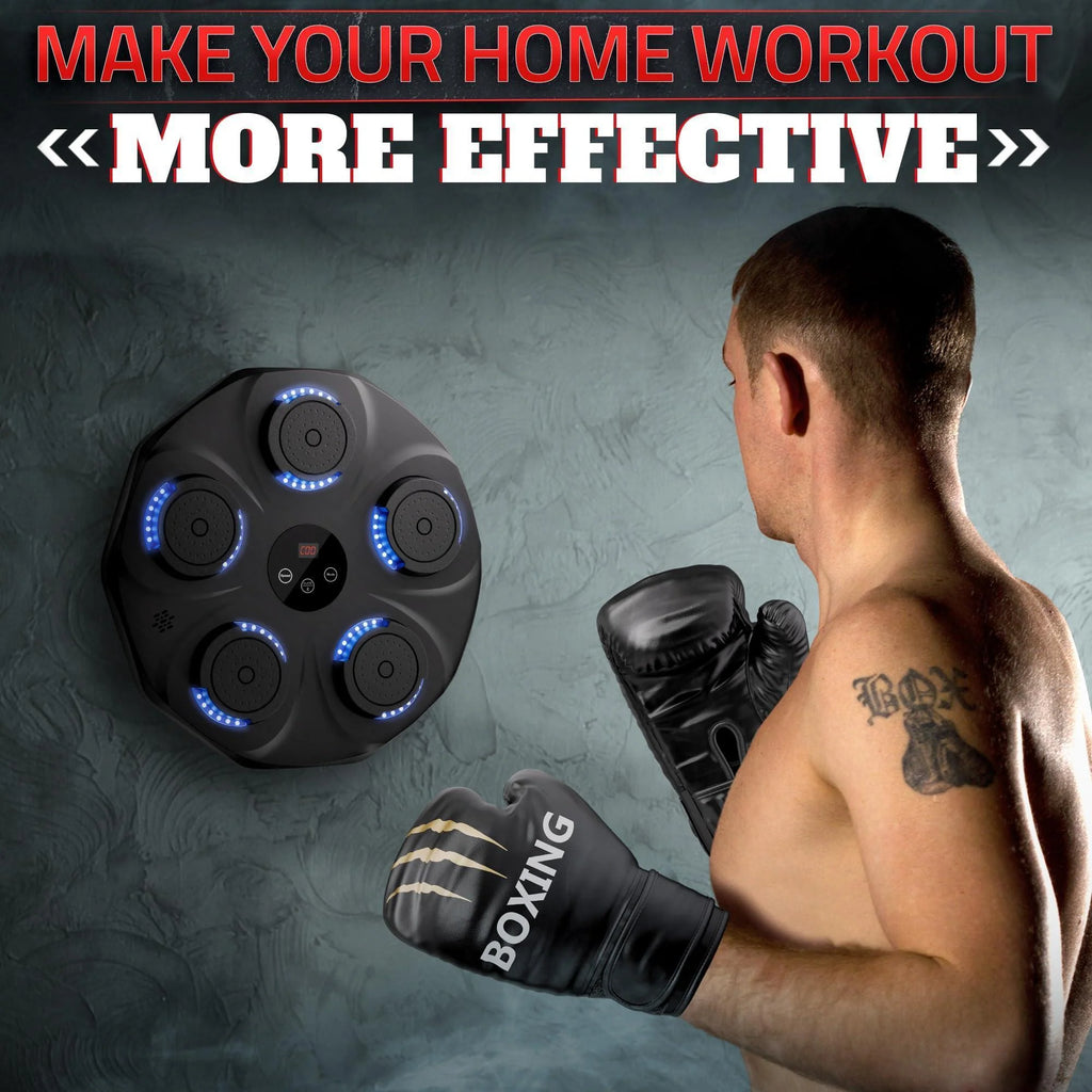 LED Music Boxing Machine – Bluetooth-Enabled Punching Pad with 9 Modes, Shock-Absorbing Pads & Gloves | Home Training Equipment