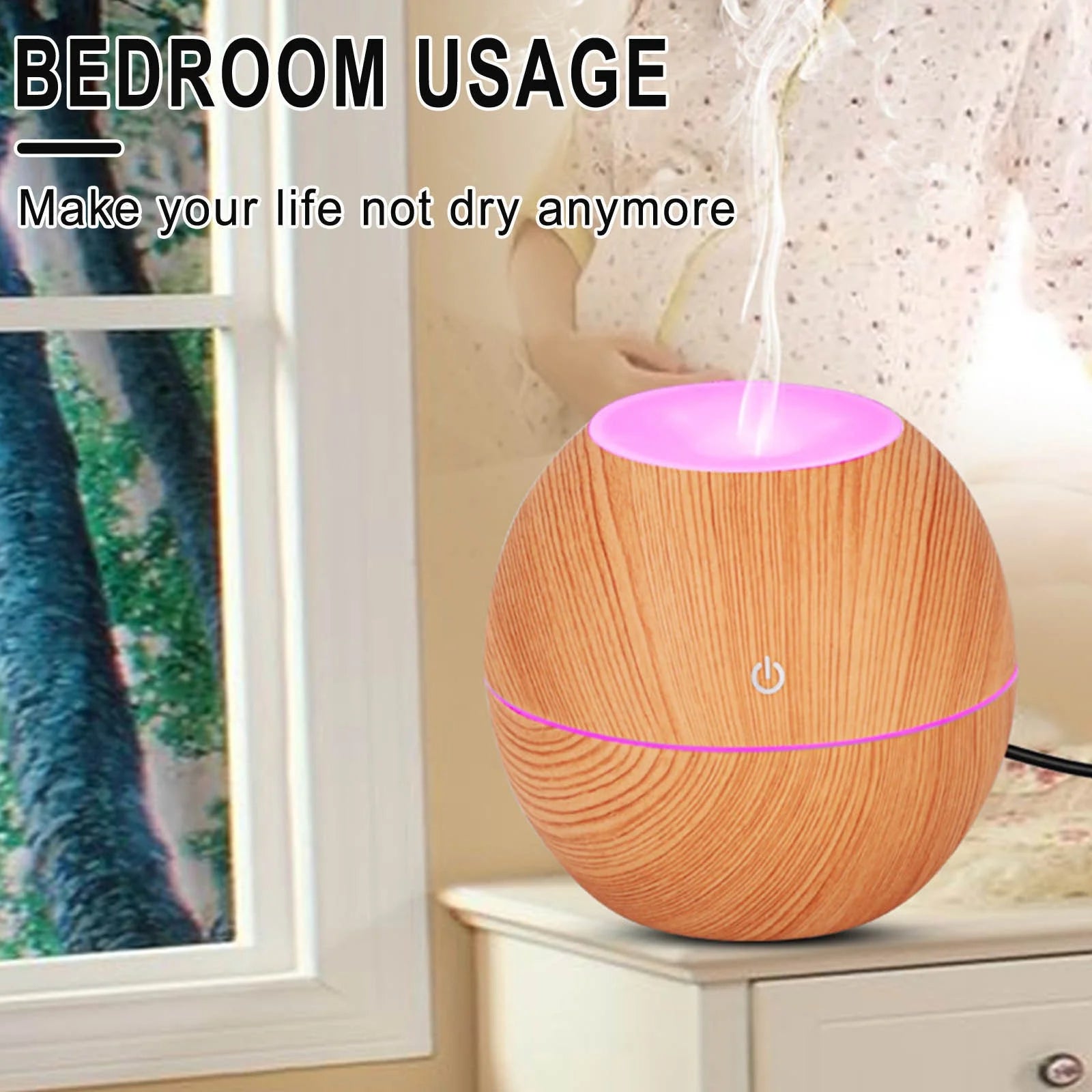 Aromatherapy Essential Oil Diffuser – Ultrasonic Mist Humidifier with Auto-Off & LED Colors for Home or Office