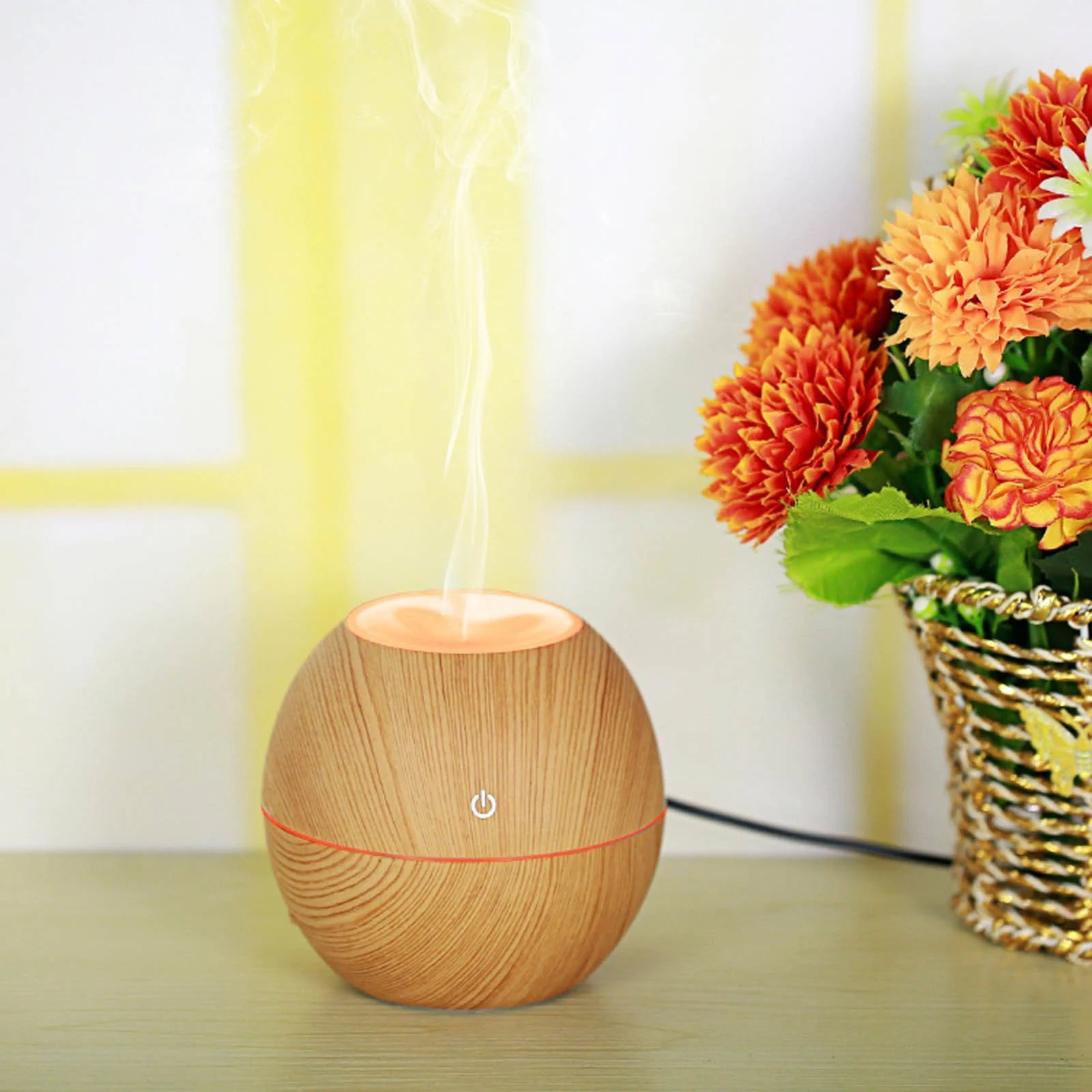 Aromatherapy Essential Oil Diffuser – Ultrasonic Mist Humidifier with Auto-Off & LED Colors for Home or Office
