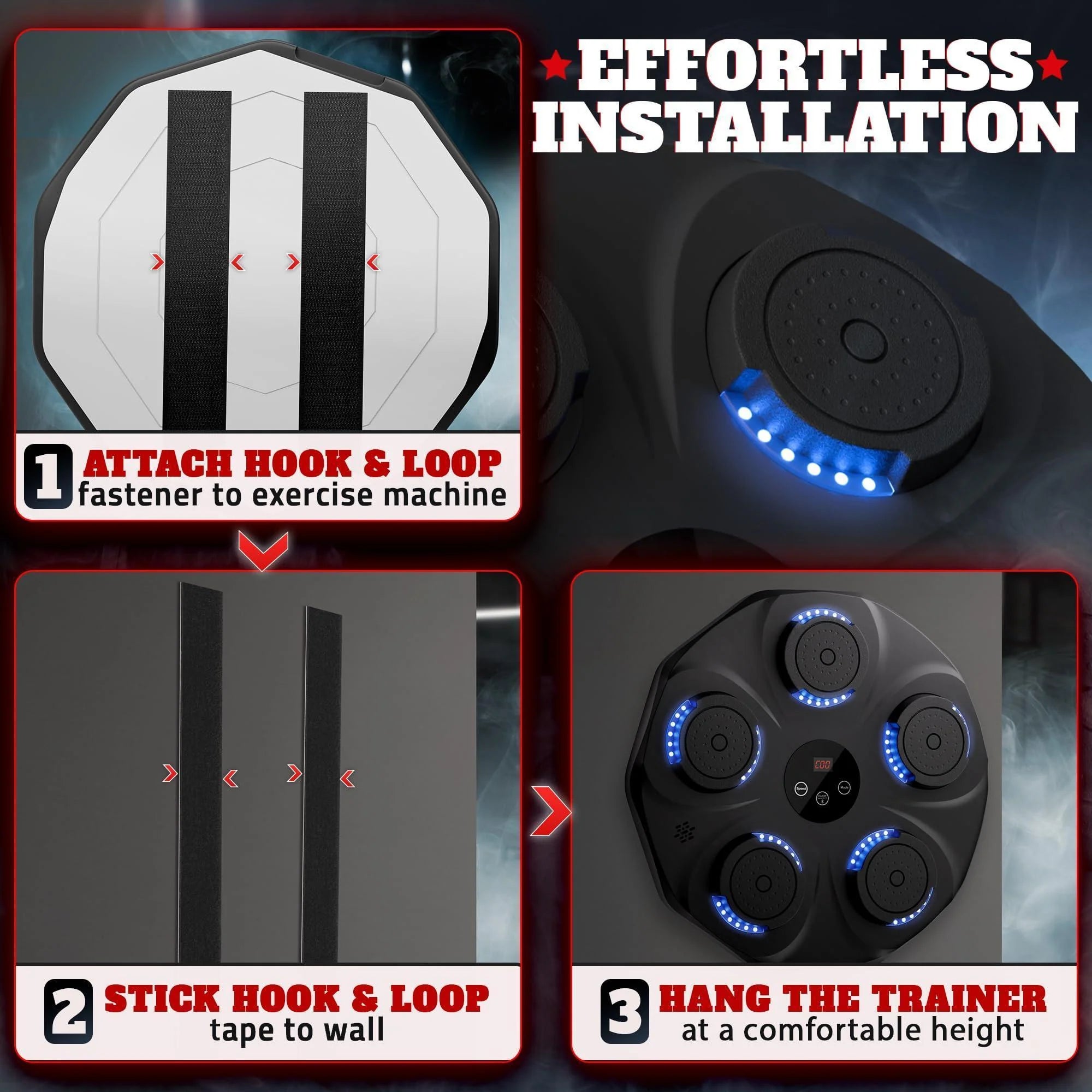 LED Music Boxing Machine – Bluetooth-Enabled Punching Pad with 9 Modes, Shock-Absorbing Pads & Gloves | Home Training Equipment