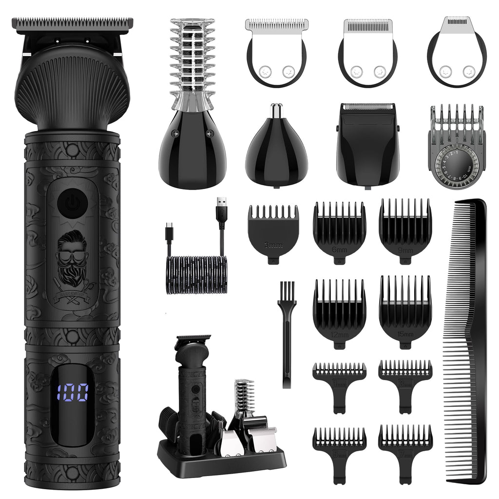 Men’s Professional Grooming Kit – 7-in-1 Cordless Beard Trimmer, Hair Clipper & Electric Shaver