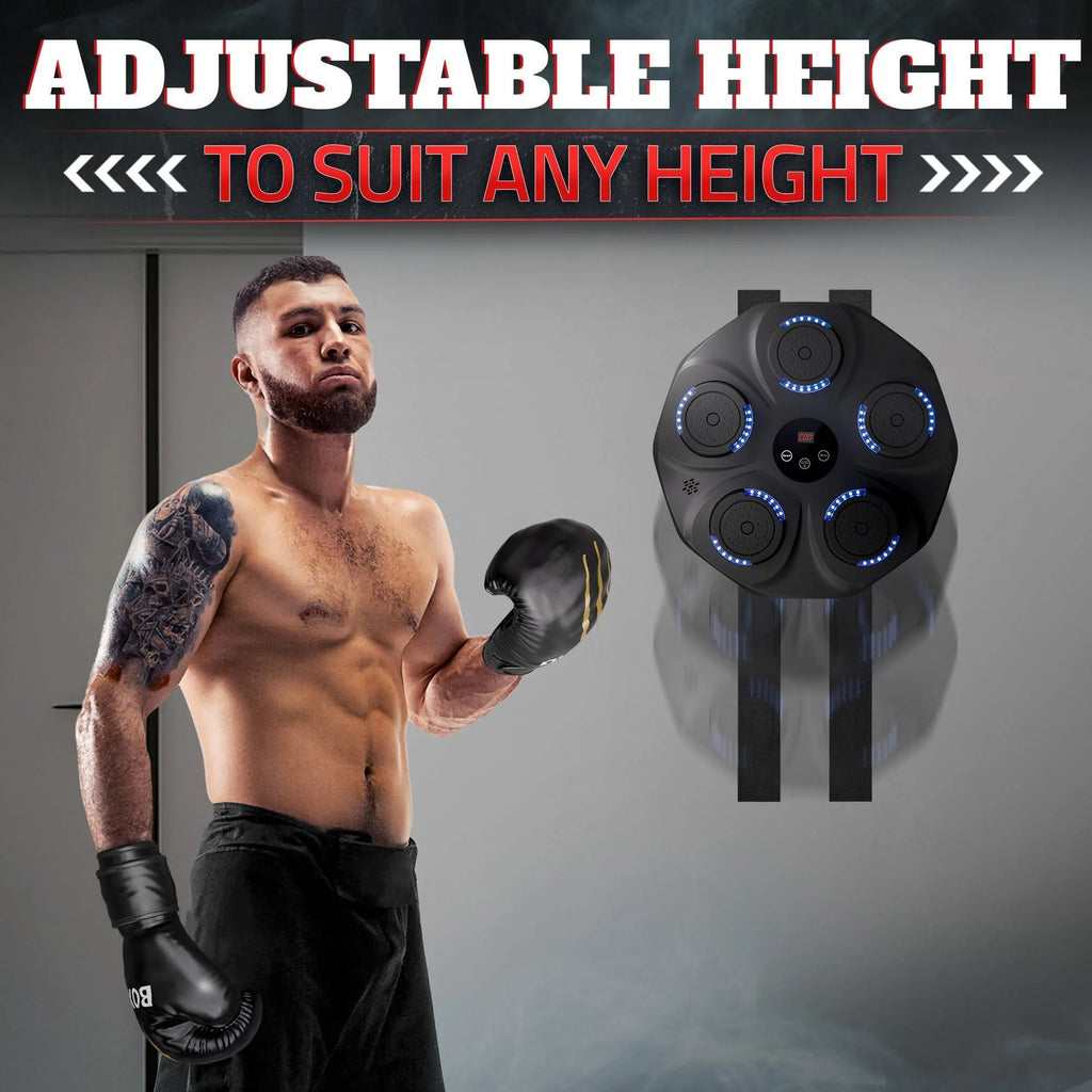 LED Music Boxing Machine – Bluetooth-Enabled Punching Pad with 9 Modes, Shock-Absorbing Pads & Gloves | Home Training Equipment