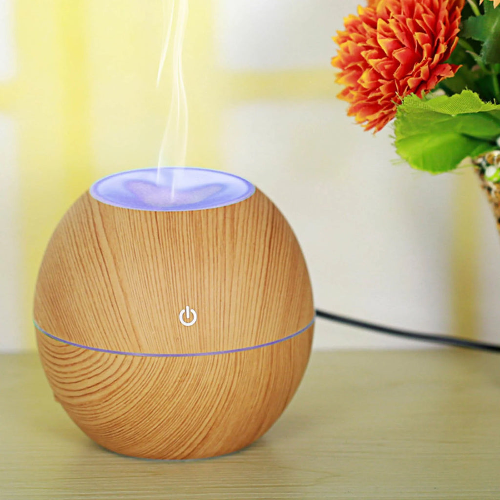 Aromatherapy Essential Oil Diffuser – Ultrasonic Mist Humidifier with Auto-Off & LED Colors for Home or Office